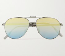 Dior90 A1U silberfarbene Pilotensonnenbrille