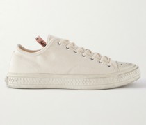 Distressed Organic Cotton-Canvas Sneakers