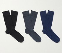 Three-Pack Happy Cotton-Blend Socks