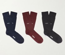 Set aus drei Paar Socken aus einer Baumwollmischung