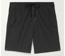 Gerade geschnittene Shorts aus Twill aus einer Baumwollmischung