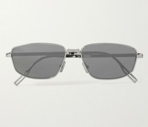 Dior90 S1U Sonnenbrille mit rechteckigem Rahmen und silberfarbenen Details