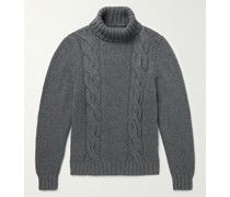 Slim-Fit Cable-Knit Merino Wool Rollneck Sweater