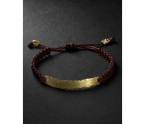 Mezuzah Armband aus geflochtener Kordel und Gold