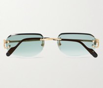 Signature C rahmenlose Sonnenbrille mit rechteckigem Rahmen und goldfarbenen Details