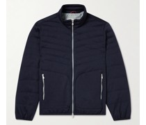 Quilted Virgin Wool and Cashmere-Blend Down Bomber Jacket