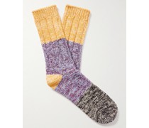 Yellow Love Socken aus einer recycelten Baumwollmischung in Colour-Block-Optik