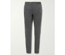 Slim-Fit Double-Faced Cotton-Blend Trousers