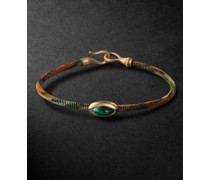 Life Armband aus Kordel und Gold mit Malachit