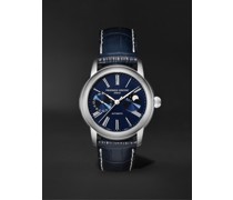 Classic Automatic Moon-Phase 42 mm Uhr aus Edelstahl mit Lederarmband mit Krokodileffekt, Ref.-Nr. FC-712MN4H6
