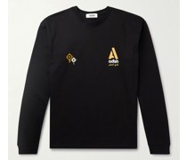 Nadi Oberteil aus Baumwoll-Jersey mit Stickereien und Logoprint