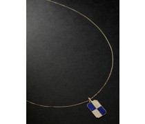 White Gold, Lapis Lazuli and Diamond Pendant Necklace