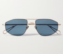 Quai d'Orsay goldfarbene Sonnenbrille mit sechseckigem Rahmen