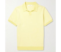 Honeycomb-Knit Organic Cotton Polo Shirt
