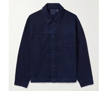 Embroidered Garment-Dyed Cotton Trucker Jacket