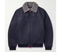 Cashmere Faux-Shearling Bomber Jacket