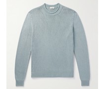 Pullover aus einer Seiden-Baumwollmischung mit Logoapplikation