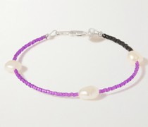 Shoom Tri Armband aus Sterlingsilber mit Zierperlen und Perlen