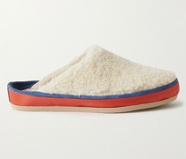 Slippers aus Shearling mit Velourslederbesatz