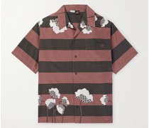 + Paula's Ibiza Hemd aus Popeline aus einer bedruckten Baumwoll-Seidenmischung mit Streifen und wandelbarem Kragen