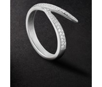 Interlocking Ring aus Weißgold mit Diamanten