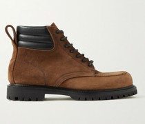 + Throwing Fits Leather-Trimmed Suede Boots