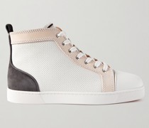 Louis High-Top-Sneakers aus perforiertem Leder mit Besatz aus Veloursleder