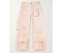 Garden weit geschnittene Cargohose aus bedrucktem Baumwoll-Twill