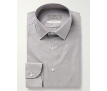 Schmal geschnittenes Hemd aus „Impeccabile“-Baumwolle mit feinem Hahnentrittmuster