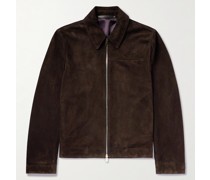 Harrington-Jacke aus Veloursleder