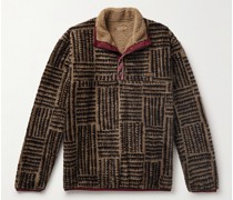Hacksaw Sweatshirt aus Fleece mit Print und kurzer Knopfleiste