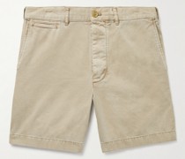 Gerade geschnittene Shorts aus Baumwoll-Twill