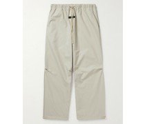 Gerade geschnittene Hose aus einer Baumwollmischung mit Kordelzugbund und Logoapplikation