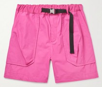 Wide-Leg Belted Cotton Cargo Shorts