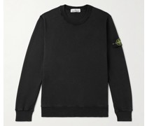Sweatshirt aus Baumwoll-Jersey mit Logoapplikation in Stückfärbung