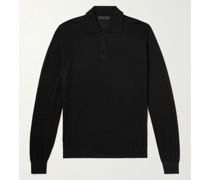 Schmal geschnittener Pullover aus einer Kaschmir-Seidenmischung mit Polokragen
