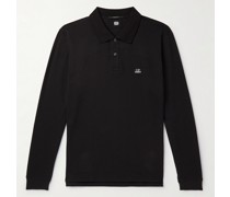 Pullover mit Polokragen aus Baumwoll-Piqué mit Stretch-Anteil und Logoapplikation