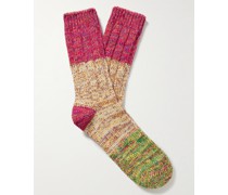 Charlie Socken aus einer melierten recycelten Baumwollmischung in Rippstrick