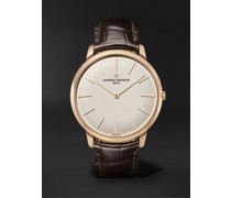 Patrimony Hand-Wound 40 mm Uhr aus 18 Karat Rotgold mit Alligatorlederarmband, Ref.-Nr. 81180/000R-9159