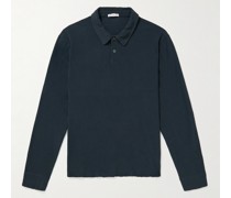 Pullover aus gebürstetem Jersey aus einer Baumwollmischung mit Polokragen