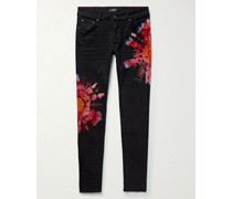 Skinny Jeans mit Batikmuster