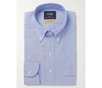 Hemd aus blauem Baumwoll-Oxford mit Button-Down-Kragen