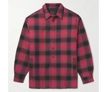Logo-Print Quilted Checked Wool-Flannel Overshirt