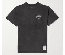 T-Shirt aus MothTech™-Jersey aus Baumwolle mit Logoprint in Distressed-Optik