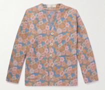 Arlo Floral-Jacquard Virgin Wool and Cotton-Blend Cardigan