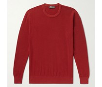 Schmal geschnittener Pullover aus einer Baumwoll-Seidenmischung