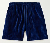 Shorts aus Samt aus einer Baumwoll-Seidenmischung mit Kordelzugbund