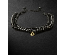 Pilar Armband aus Kordel mit Spinellen und Detail aus Gold