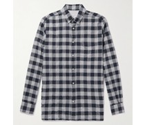 Arsene Button-Down Collar Checked Cotton-Blend Shirt