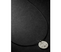 Libra 18-Karat White Gold and Cord Necklace